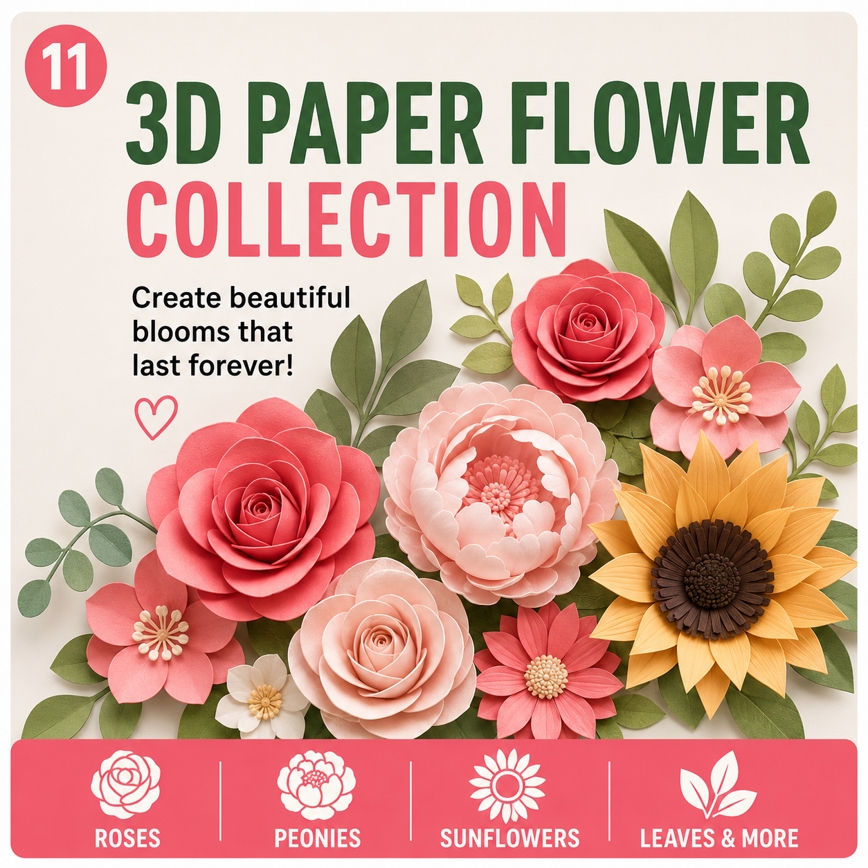 3D Paper Flower Collection